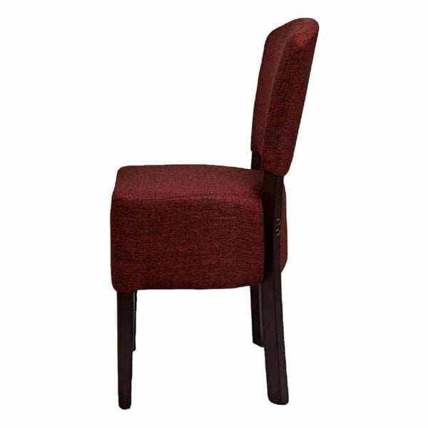 Hanoi Dining Chair In Dark Walnut with Shetland Scarlet Seatpad (Pack of 2) - Image 3