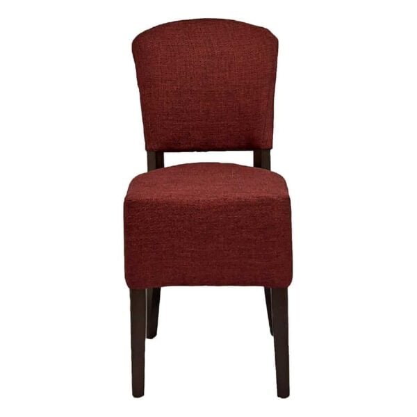 Hanoi Dining Chair In Dark Walnut with Shetland Scarlet Seatpad (Pack of 2) - Image 4