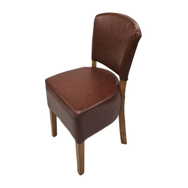 Hanoi Dining Chair In Weathered Oak with Bison Vinyl Espresso (Pack of 2) - Image 2