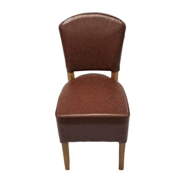 Hanoi Dining Chair In Weathered Oak with Bison Vinyl Espresso (Pack of 2) - Image 3