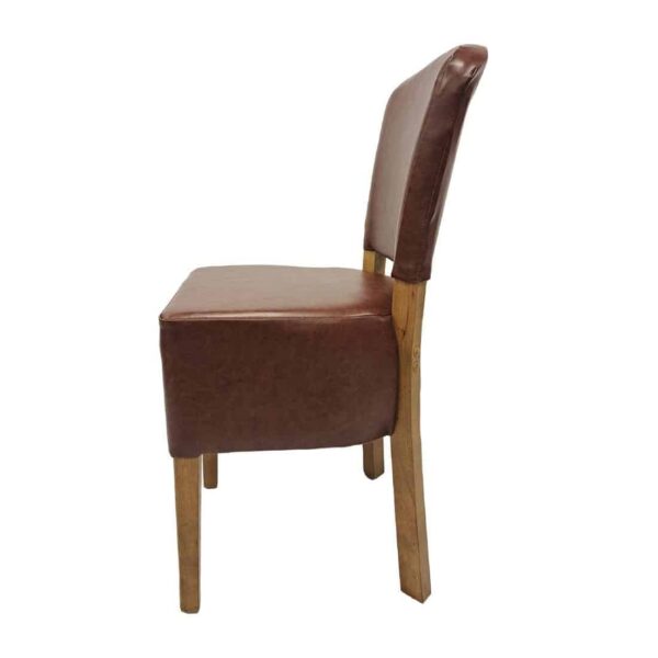 Hanoi Dining Chair In Weathered Oak with Bison Vinyl Espresso (Pack of 2) - Image 4