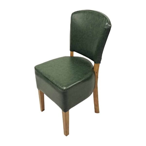 Hanoi Dining Chair In Weathered Oak with Bison Vinyl Cedar (Pack of 2) - Image 1
