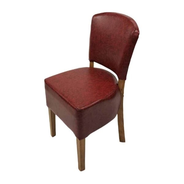 Hanoi Dining Chair In Weathered Oak with Bison Vinyl Bordeaux (Pack of 2) - Image 2