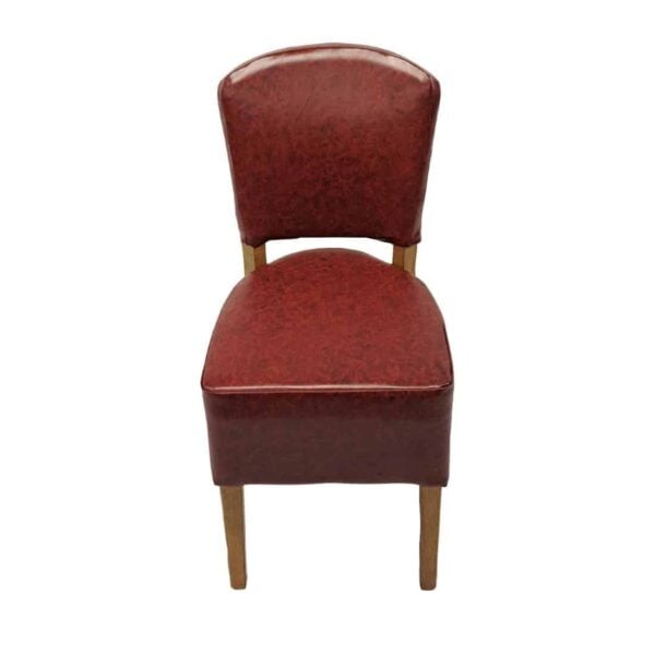 Hanoi Dining Chair In Weathered Oak with Bison Vinyl Bordeaux (Pack of 2) - Image 3