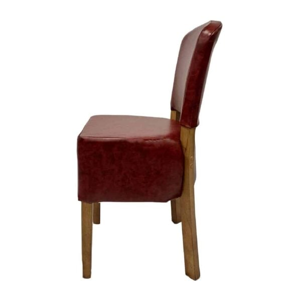 Hanoi Dining Chair In Weathered Oak with Bison Vinyl Bordeaux (Pack of 2) - Image 4