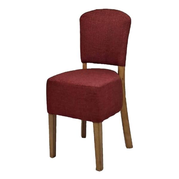 Hanoi Dining Chair In Weathered Oak with Shetland Scarlet Seatpad (Pack of 2) - Image 2