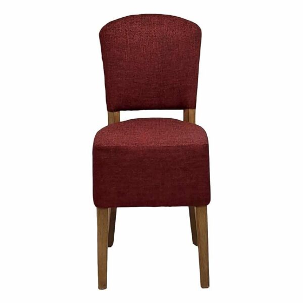 Hanoi Dining Chair In Weathered Oak with Shetland Scarlet Seatpad (Pack of 2) - Image 3