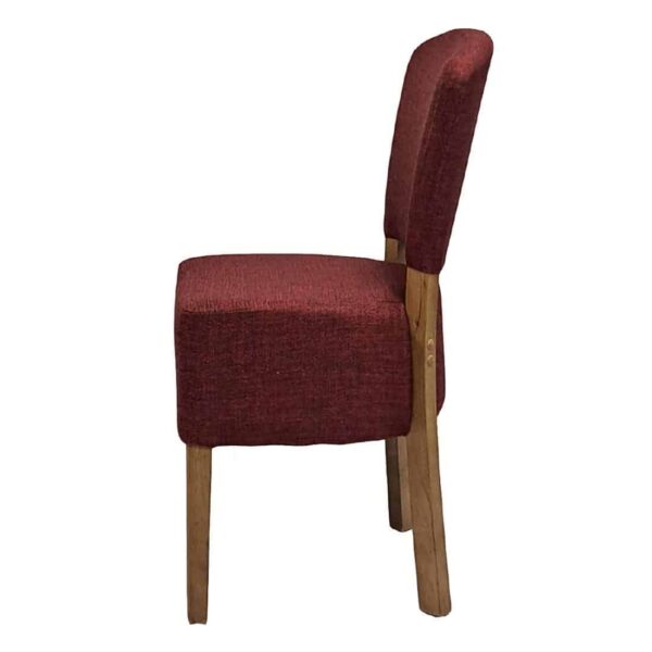 Hanoi Dining Chair In Weathered Oak with Shetland Scarlet Seatpad (Pack of 2) - Image 4