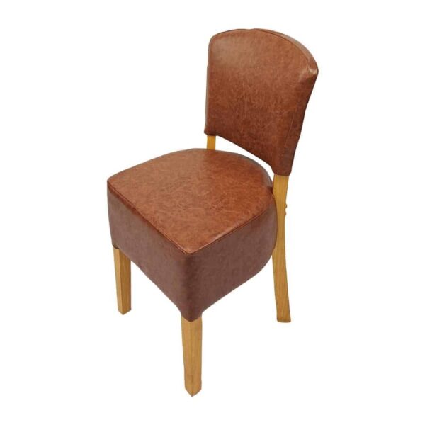Hanoi Dining Chair In Soft Oak with Bison Vinyl Tan (Pack of 2) - Image 2