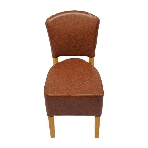 Hanoi Dining Chair In Soft Oak with Bison Vinyl Tan (Pack of 2) - Image 3