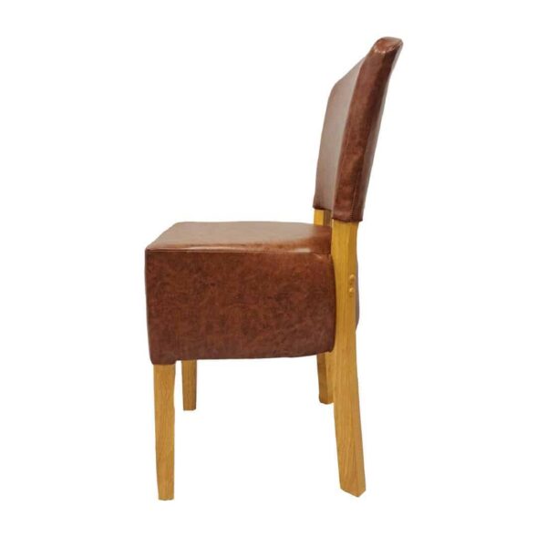 Hanoi Dining Chair In Soft Oak with Bison Vinyl Tan (Pack of 2) - Image 4