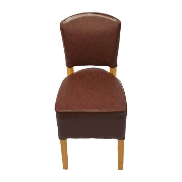 Hanoi Dining Chair In Soft Oak with Bison Vinyl Espresso (Pack of 2) - Image 4