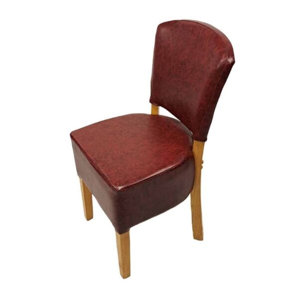 Hanoi Dining Chair In Soft Oak with Bison Vinyl Bordeaux (Pack of 2) - Image 2