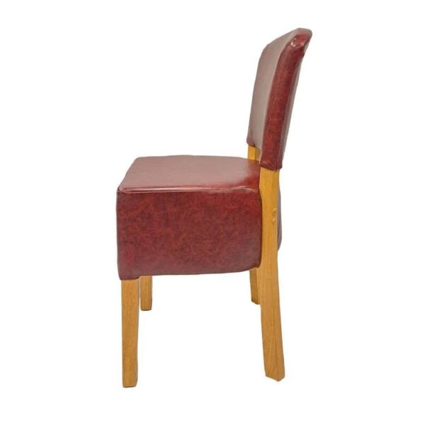 Hanoi Dining Chair In Soft Oak with Bison Vinyl Bordeaux (Pack of 2) - Image 3