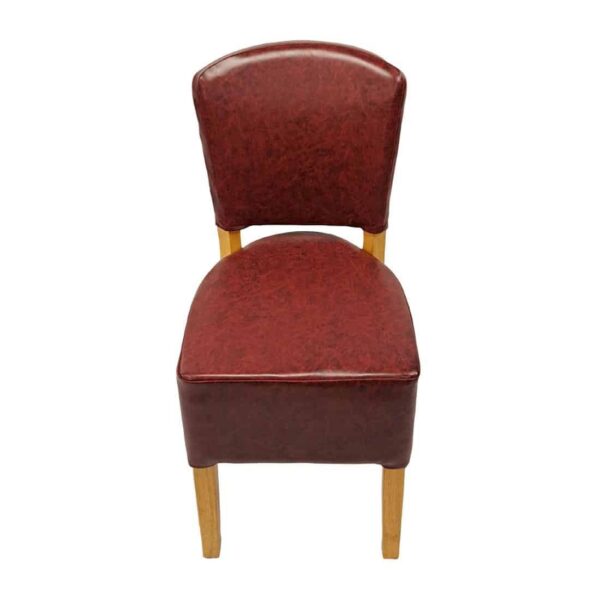 Hanoi Dining Chair In Soft Oak with Bison Vinyl Bordeaux (Pack of 2) - Image 4