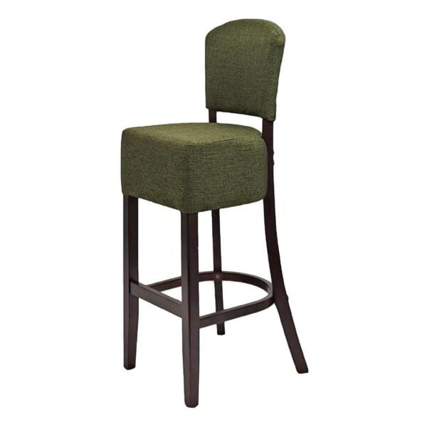 Hanoi Bar Chair in Dark Walnut with Shetland Forest Seatpad - Image 2