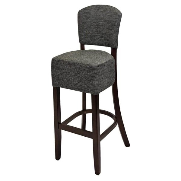 Hanoi Bar Chair in Dark Walnut with Shetland Smoke Seatpad - Image 2
