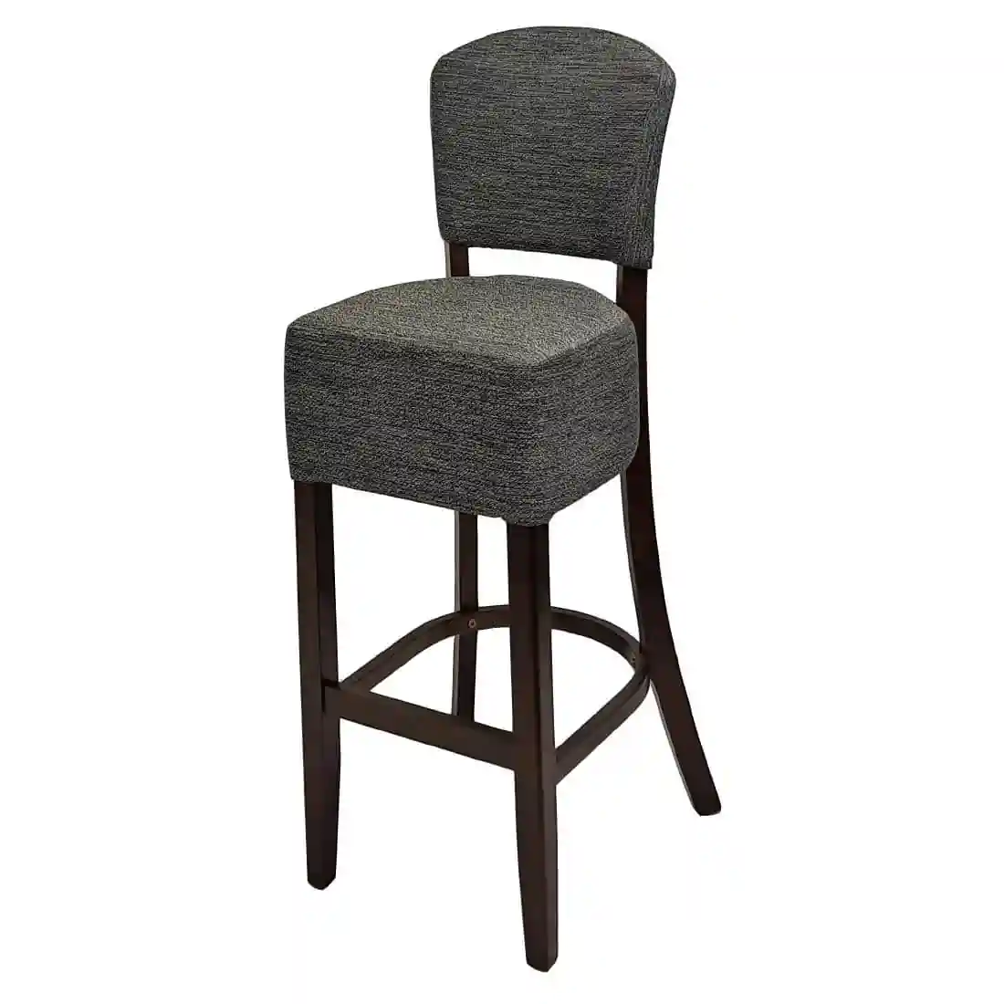 Hanoi Bar Chair in Dark Walnut with Shetland Smoke Seatpad - Image 1