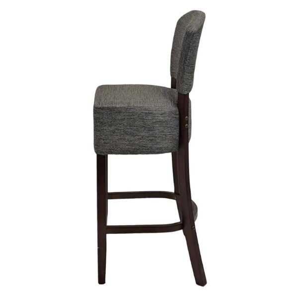 Hanoi Bar Chair in Dark Walnut with Shetland Smoke Seatpad - Image 4