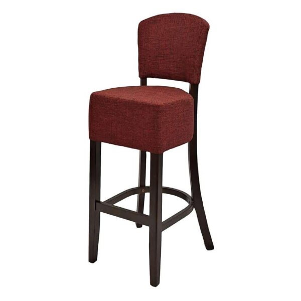 Hanoi Bar Chair in Dark Walnut with Shetland Scarlet Seatpad - Image 2