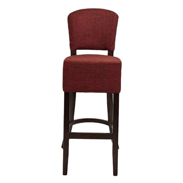 Hanoi Bar Chair in Dark Walnut with Shetland Scarlet Seatpad - Image 3