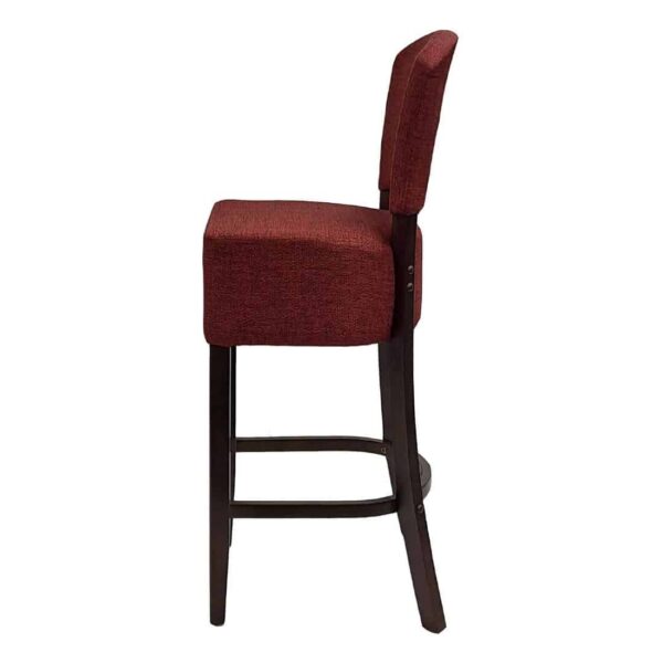 Hanoi Bar Chair in Dark Walnut with Shetland Scarlet Seatpad - Image 4