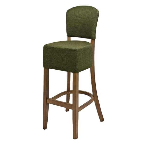 Hanoi Bar Chair in Weathered Oak with Shetland Forest Seatpad - Image 2