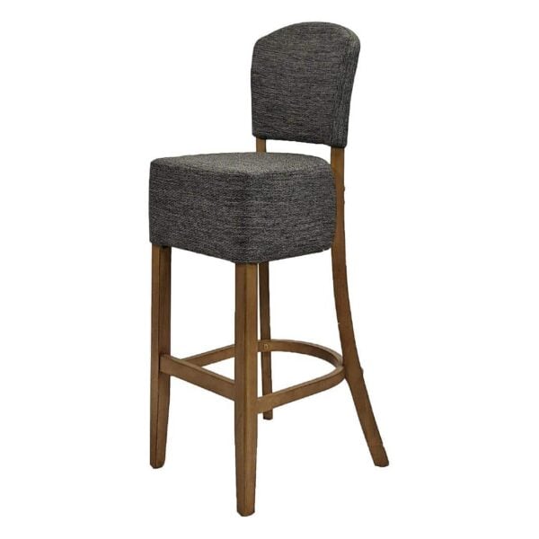 Hanoi Bar Chair in Weathered Oak with Shetland Smoke Seatpad - Image 2