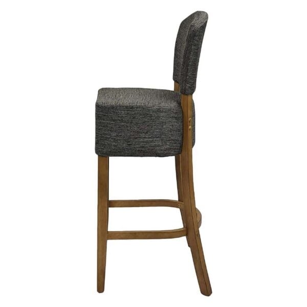 Hanoi Bar Chair in Weathered Oak with Shetland Smoke Seatpad - Image 4