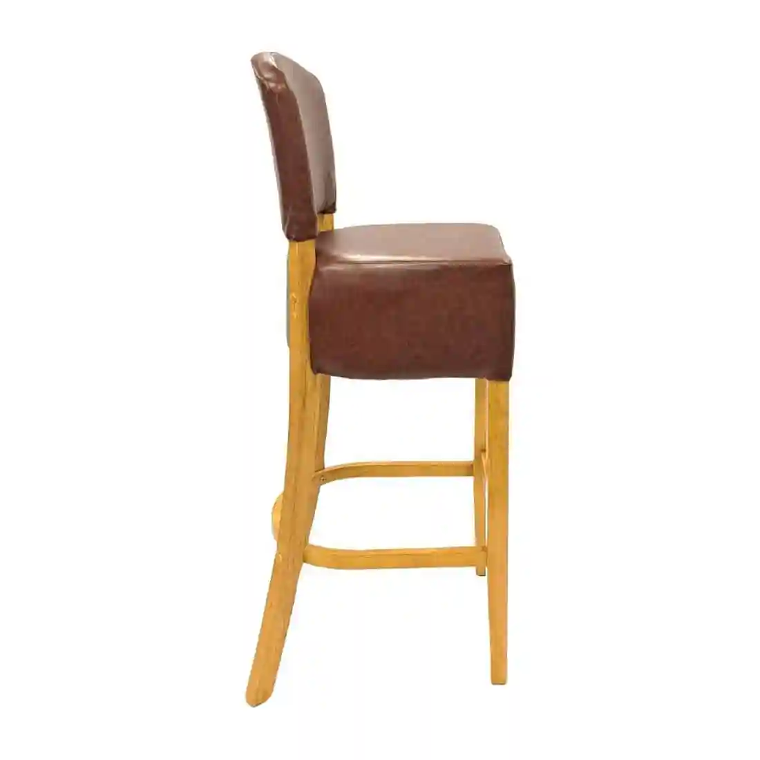 Hanoi Bar Chair in Soft Oak with Bison Espresso Vinyl - Image 3