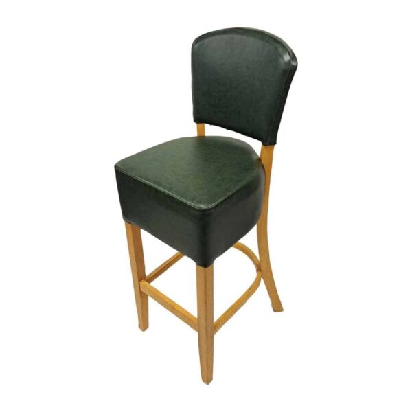 Hanoi Bar Chair in Soft Oak with Bison Cedar Vinyl - Image 2