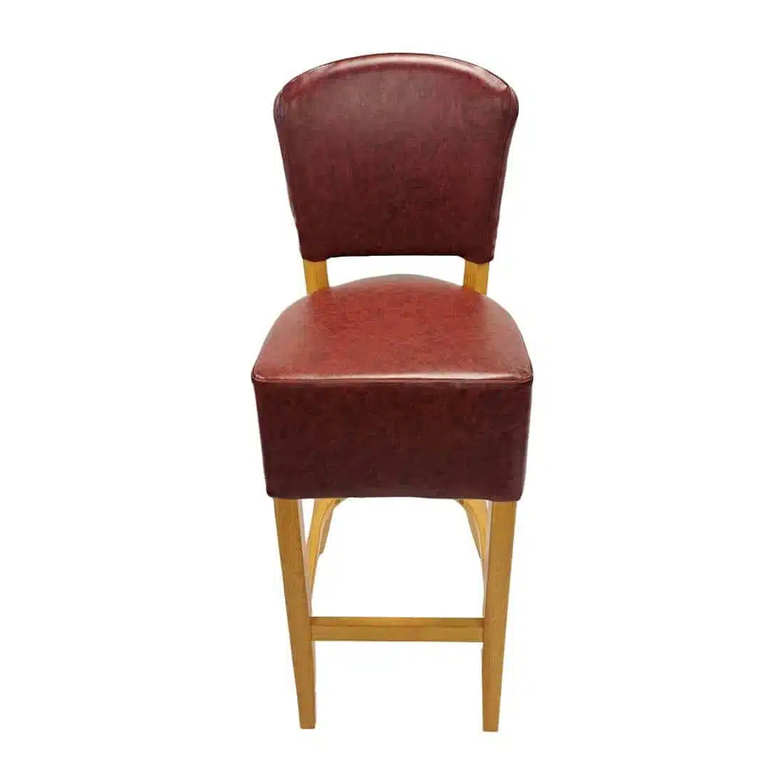 Hanoi Bar Chair in Soft Oak with Bison Bordeaux Vinyl - Image 2