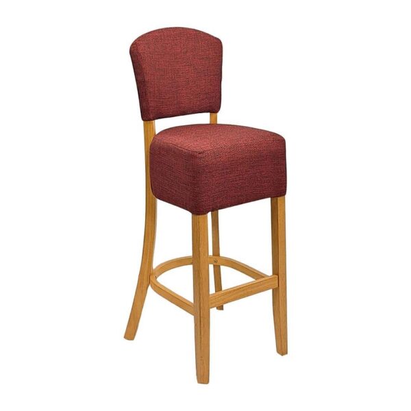 Hanoi Bar Chairs in Soft Oak with Shetland Scarlett Seatpad - Image 2