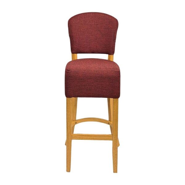 Hanoi Bar Chairs in Soft Oak with Shetland Scarlett Seatpad - Image 3
