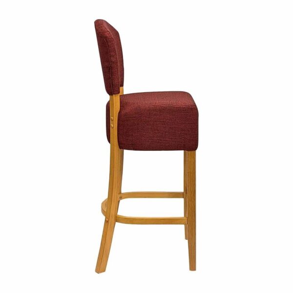Hanoi Bar Chairs in Soft Oak with Shetland Scarlett Seatpad - Image 4