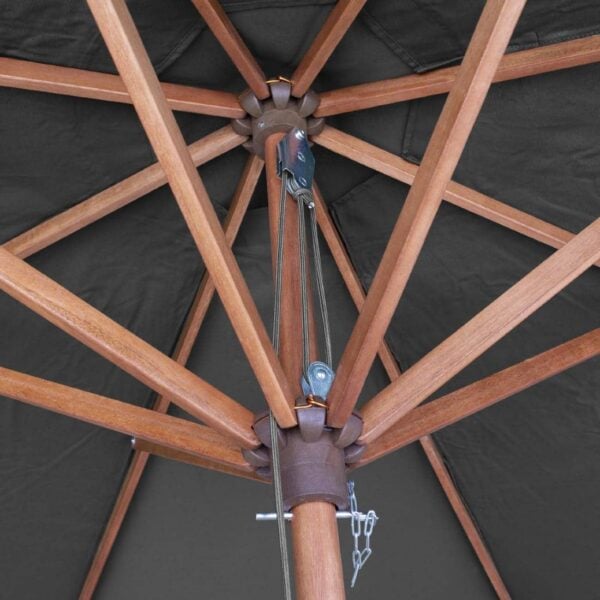 Rowlinson Willington Wooden Parasol Grey 2.7m - Image 5