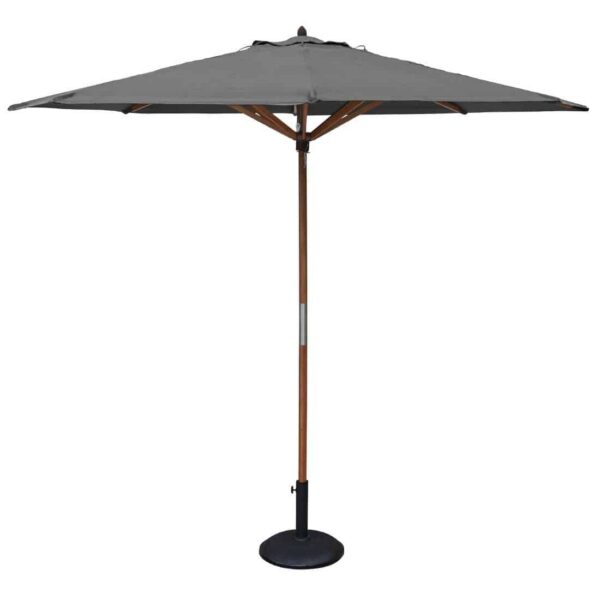 Rowlinson Willington Wooden Parasol Grey 2.7m with Base 15kg - Image 1