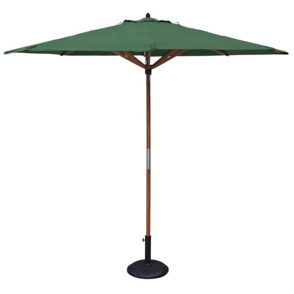 Rowlinson Willington Wooden Parasol Green 2.7m with Base 15kg - Image 2
