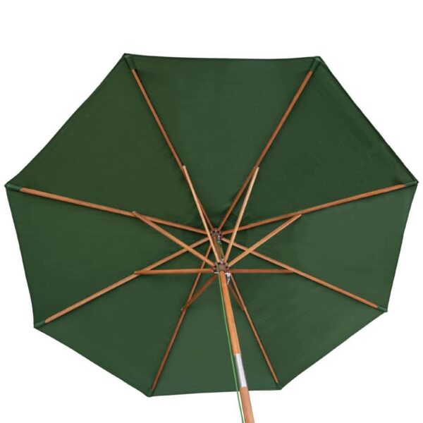 Rowlinson Willington Wooden Parasol Green 2.7m with Base 15kg - Image 5
