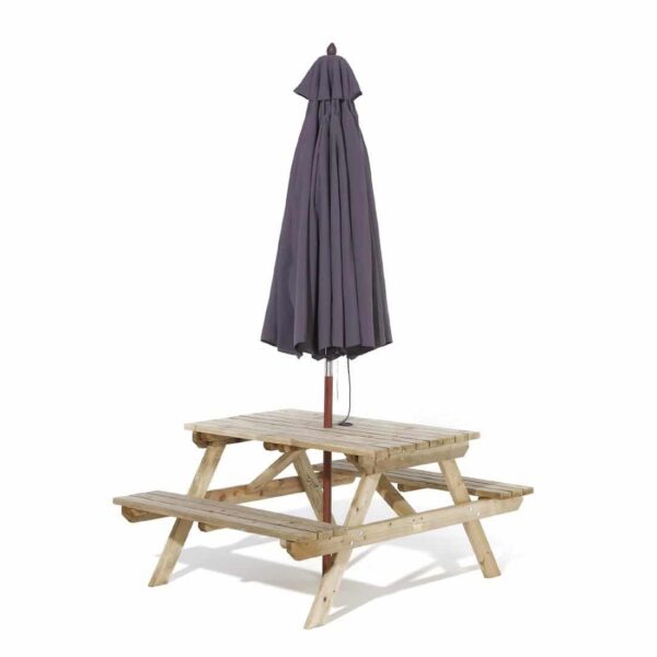 Rowlinson Picnic Table 5ft with Grey Parasol 2.7m - Image 8