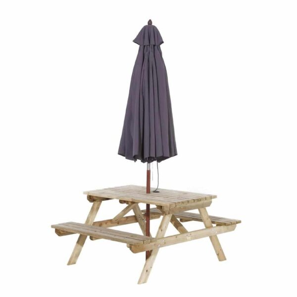 Rowlinson Picnic Table 6ft with Grey Parasol 2.7m - Image 11