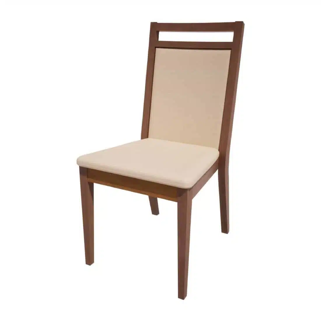 Bolero Bespoke Bia B Stacking Chair in Cream/Walnut
