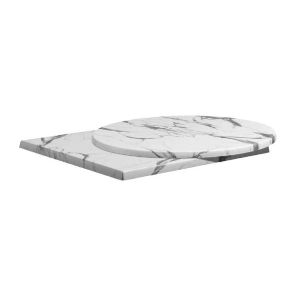 Enduratop Round Carrara Marble Table Top 600mm - Image 3