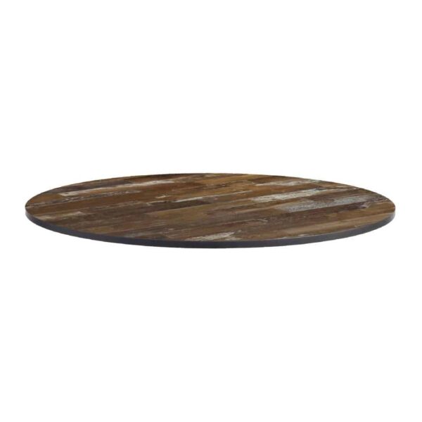 Extrema Round Planked Vintage Wood Table Top 690mm - Image 2