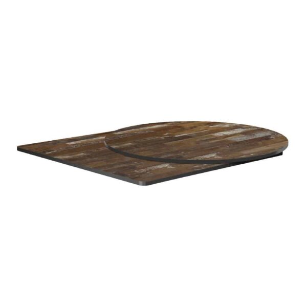 Extrema Round Planked Vintage Wood Table Top 690mm - Image 3