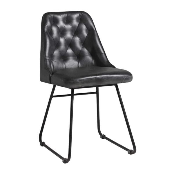 Harland Side Chair Leather Vintage Black (Pack of 2) - Image 2