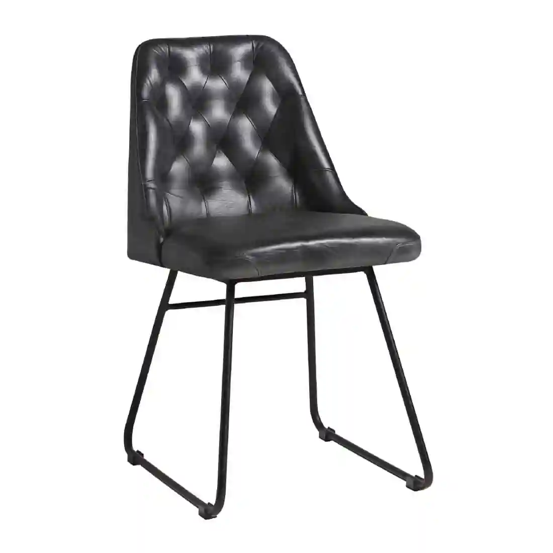 Harland Side Chair Leather Vintage Black (Pack of 2) - Image 1