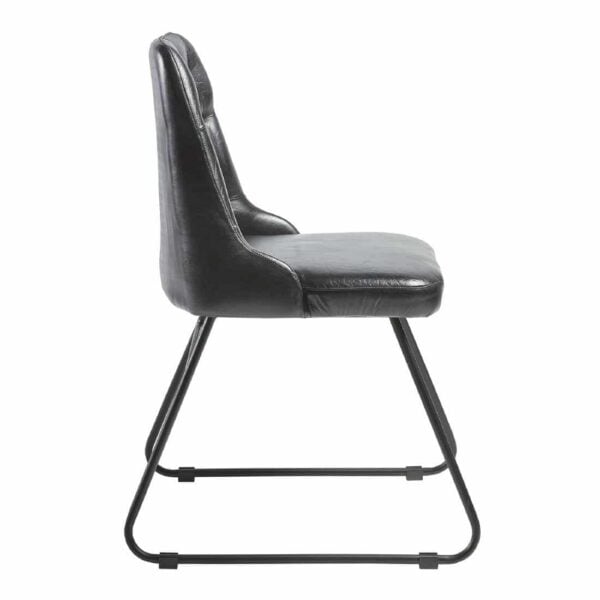 Harland Side Chair Leather Vintage Black (Pack of 2) - Image 4