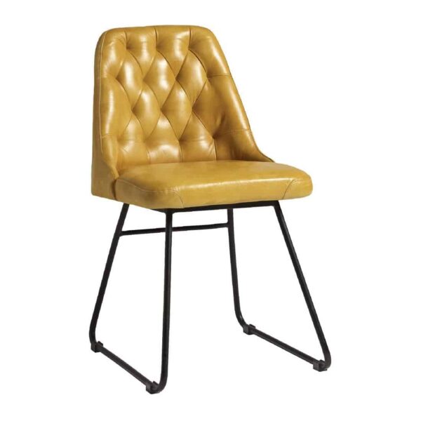 Harland Side Chair Leather Vintage Gold (Pack of 2) - Image 1