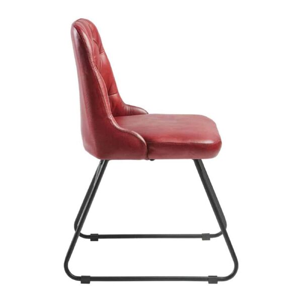 Harland Side Chair Leather Vintage Red (Pack of 2) - Image 4